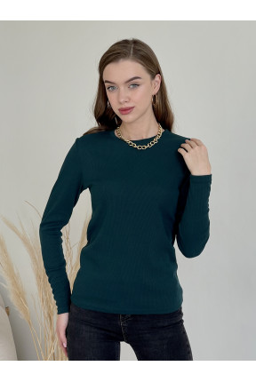 Базовий гольф-водолазка у рубчик. Кругла горловина, довгий рукав, в міру обтягує.