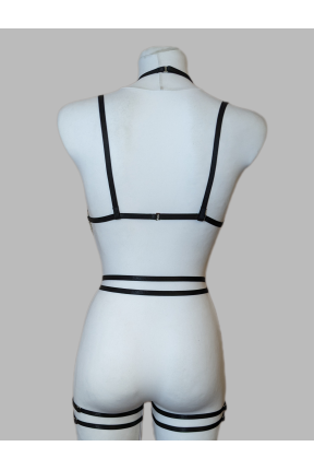 Комплект эластичных портупей белья гартера на все тело с цепочками 2102