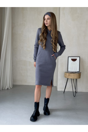 Тепла зимова сукня-худі на флісі на флісі. Манжети з довязу.