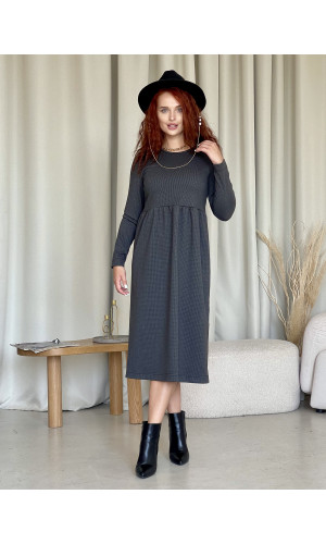 Вільна тепла кашемірова сукня трапеція. Сукня вільного крою, круглий виріз, вільні стегна.