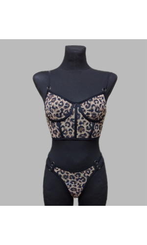 Комплект білизни бюстгальтер та трусики леопардового кольору 5443