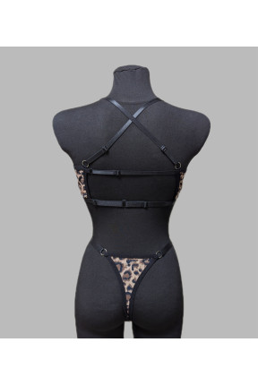 Комплект белья леопардового цвета топ и трусики 5451