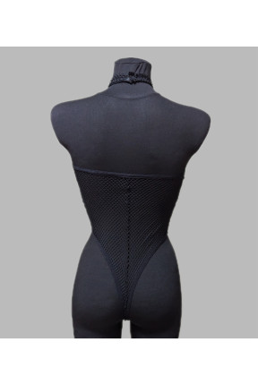 Боди черного цвета в сеточку 5438