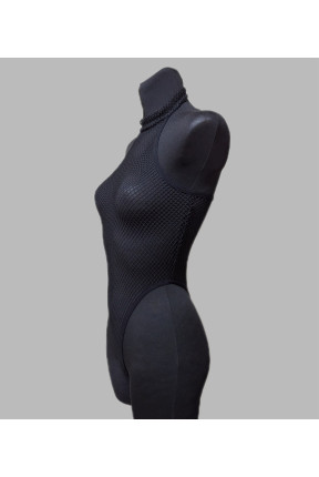 Боди черного цвета в сеточку 5438