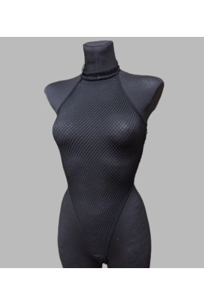 Боди черного цвета в сеточку 5438