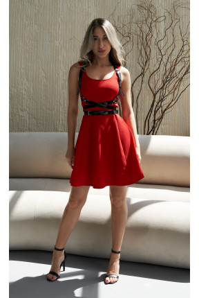 Портупея-оборот на платье с лаковым покрытием 133l