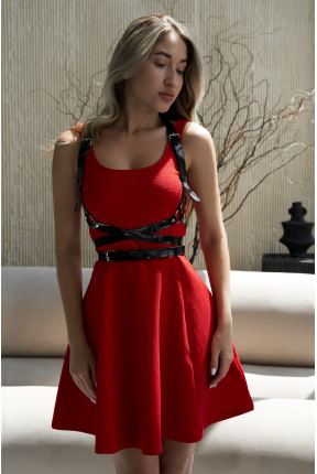 Портупея-оборот на платье с лаковым покрытием 133l