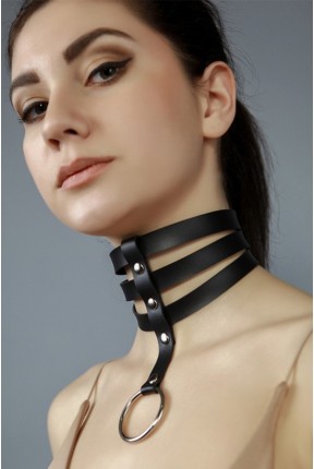 Потрійний чокер з великим кільцем 14