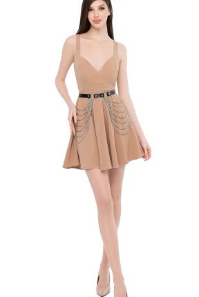 Портупея на пояс зі шкіри з ланнцюжками 431