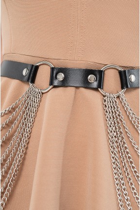 Портупея на пояс зі шкіри з ланнцюжками 431