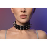 Чокер жіночий з шипами широкий у два ряди 600