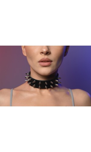 Чокер жіночий з шипами широкий у два ряди 600