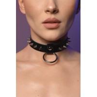 Чокер жіночий з шипами та кільцем 604