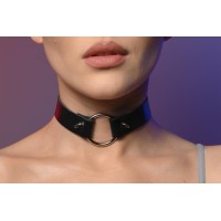 Чокер жіночий з шипами з великим кільцем 606