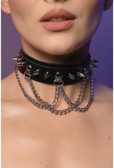 Чокер жіночий з шипами 607