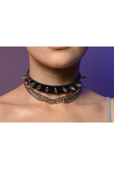 Чокер жіночий з шипами 609