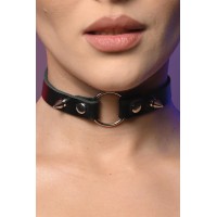 Чокер жіночий з шипами та кільцем 614