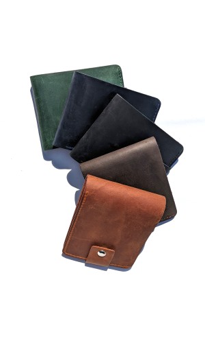 Елегантний шкіряний гаманець на кнопці 5008