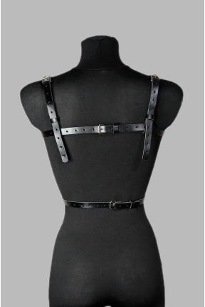Портупея жіноча на груди та талію з ланцюжком та кільцями 2009
