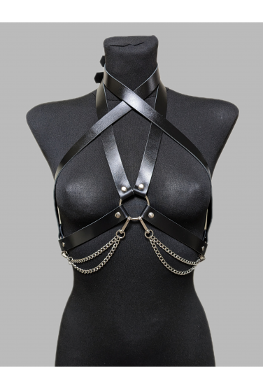 Верх портупея женская на грудь и шею с цепочками 2048