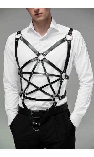 Портупея чоловіча з узорами та кільцями 470