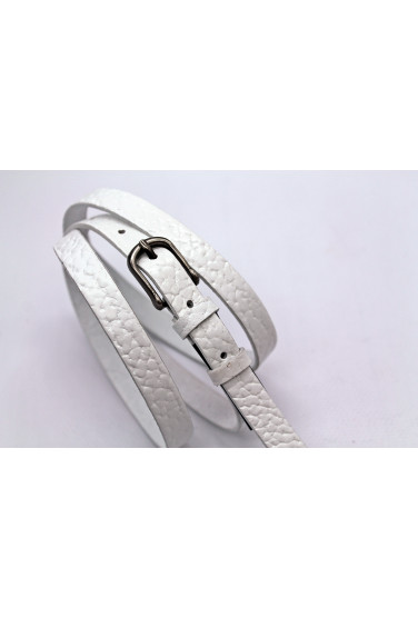 Ремінь із натуральної шкіри жіночий білий 05156215